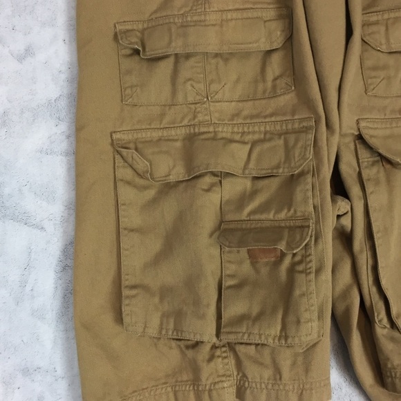 Boulder Creek Cargo Shorts Mens 54 Big Cotton Elastic Panels Velcro Pockets - Picture 4 of 13